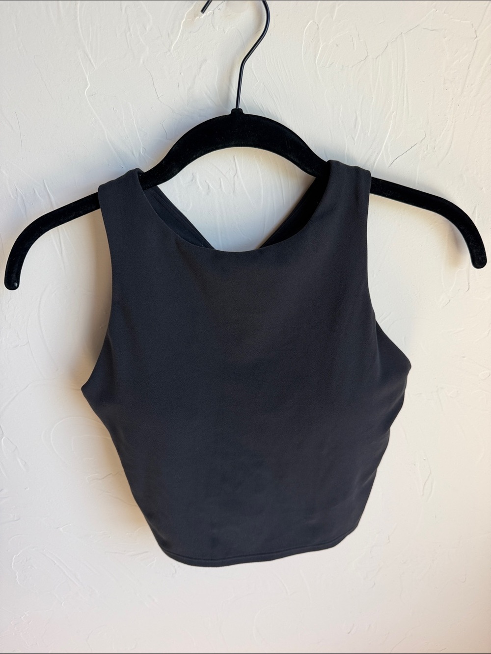 Athleta Black Cropped High-Neck Tank